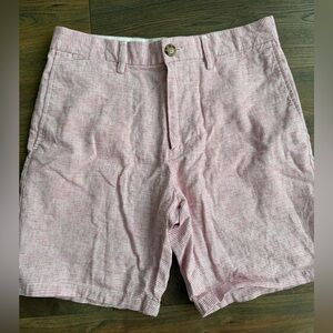 Old Navy Men's Red and White Striped Shorts- Slim Fit